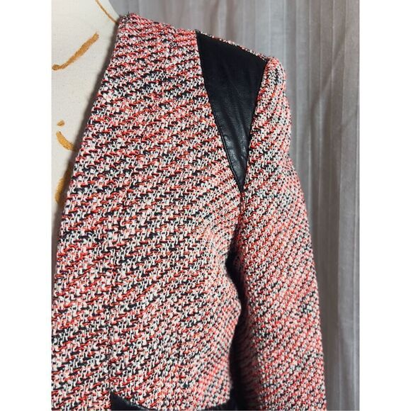 Faux Leather Knitted Modern Structured Blazer - Size S/M - Picture 2 of 5
